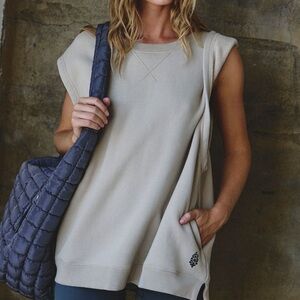 FP Movement A Cut Above Tank, XS, NWOT, Pale Taupe